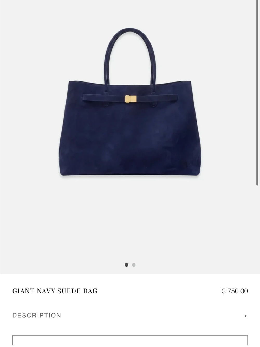 Amy Shehab Giant Navy Suede Tote Bag - Picture 7 of 14